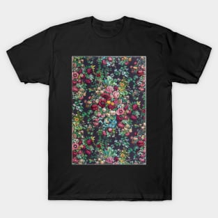 Pretty Retro Flower Chintz Peonies Calico Pattern T-Shirt